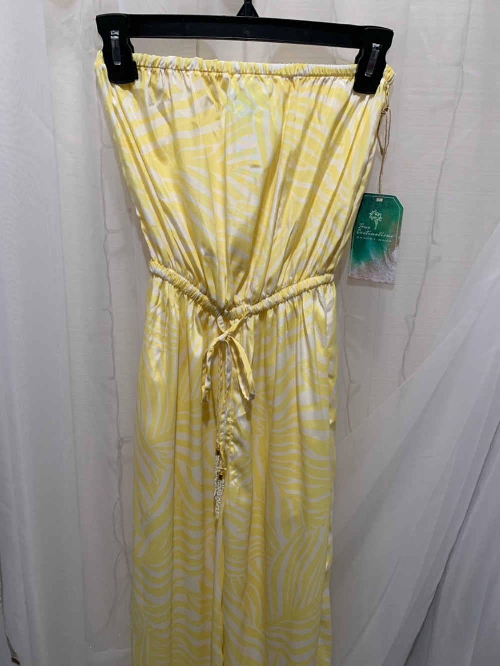 True Destinations Yellow Zebra Print Jumpsuit - Picture 7 of 9